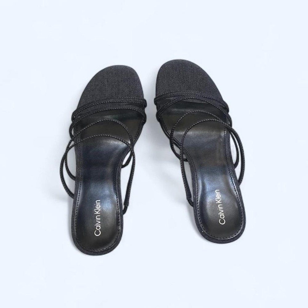 Calvin Klein denim heel sandals size 7.5